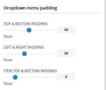 Divi menu Drop down padding